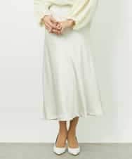 FMHDD04230 MICHEL KLEIN(ミッシェルクラン) [コージーボトム]ヴィンテージサテンスカート ライトブルー