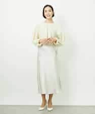 FMHDD04230 MICHEL KLEIN(ミッシェルクラン) [コージーボトム]ヴィンテージサテンスカート ライトブルー