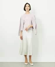 FMHDD04230 MICHEL KLEIN(ミッシェルクラン) [コージーボトム]ヴィンテージサテンスカート ライトブルー