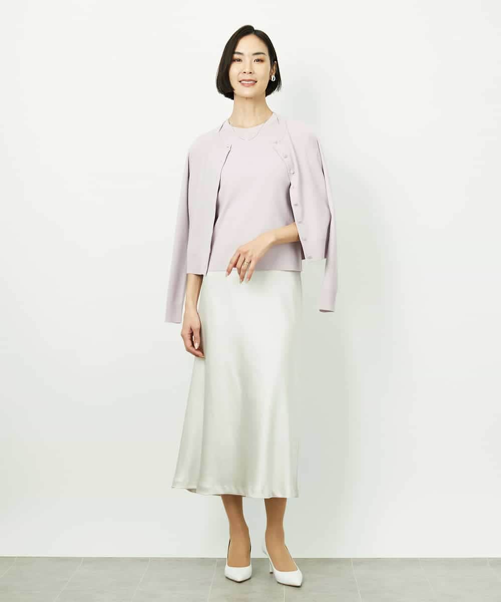 FMHDD04230 MICHEL KLEIN(ミッシェルクラン) [コージーボトム]ヴィンテージサテンスカート ライトブルー