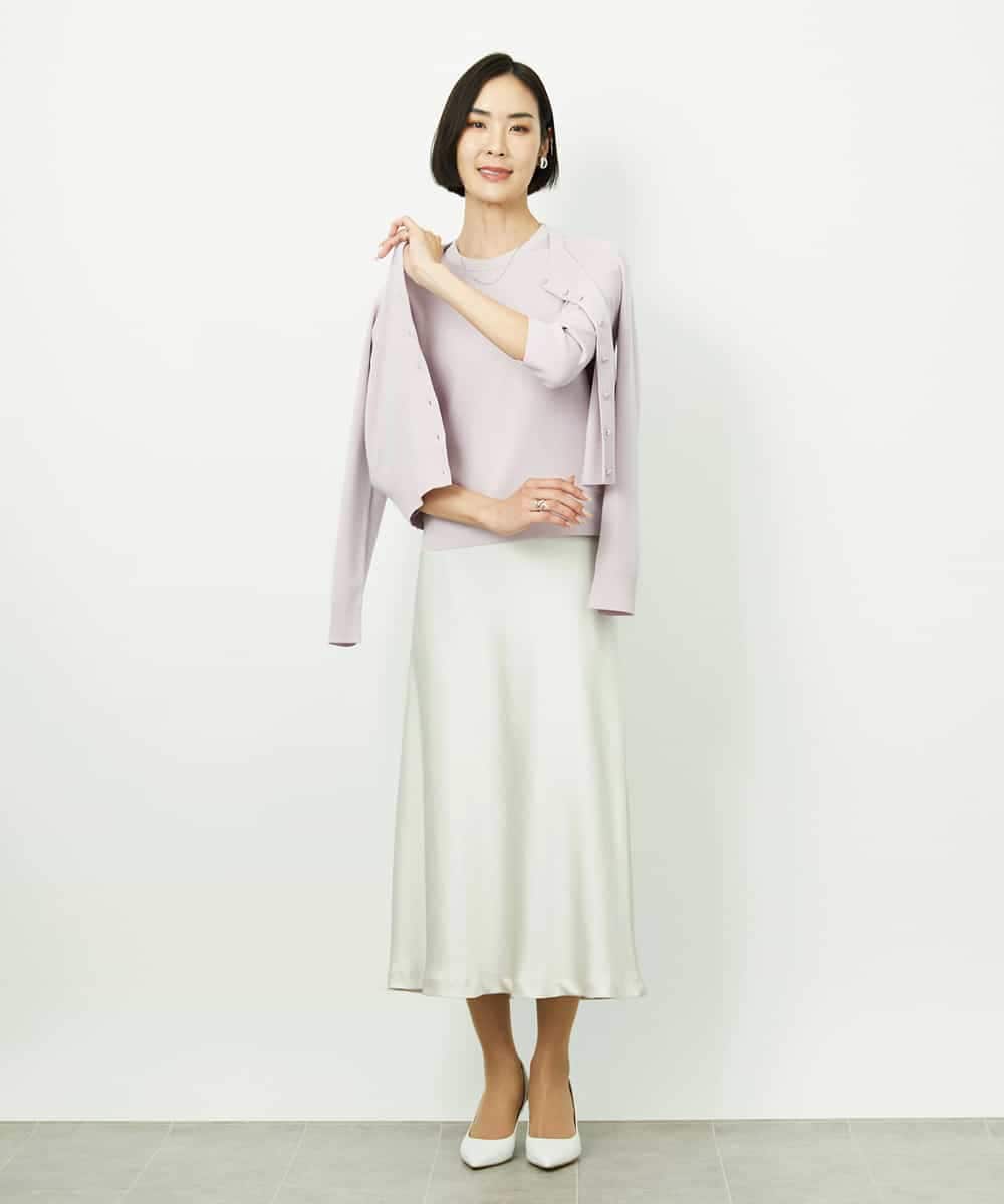 FMHDD04230 MICHEL KLEIN(ミッシェルクラン) [コージーボトム]ヴィンテージサテンスカート ライトブルー