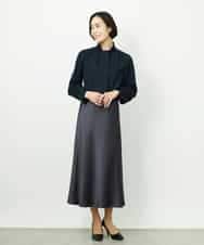 FMHDD04230 MICHEL KLEIN(ミッシェルクラン) [コージーボトム]ヴィンテージサテンスカート ライトブルー