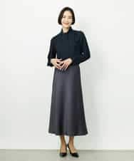 FMHDD04230 MICHEL KLEIN(ミッシェルクラン) [コージーボトム]ヴィンテージサテンスカート ライトブルー