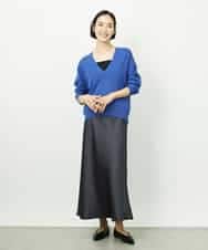 FMHDD04230 MICHEL KLEIN(ミッシェルクラン) [コージーボトム]ヴィンテージサテンスカート ライトブルー