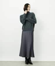 FMHDD04230 MICHEL KLEIN(ミッシェルクラン) [コージーボトム]ヴィンテージサテンスカート ライトブルー