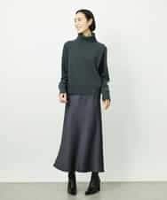 FMHDD04230 MICHEL KLEIN(ミッシェルクラン) [コージーボトム]ヴィンテージサテンスカート ライトブルー