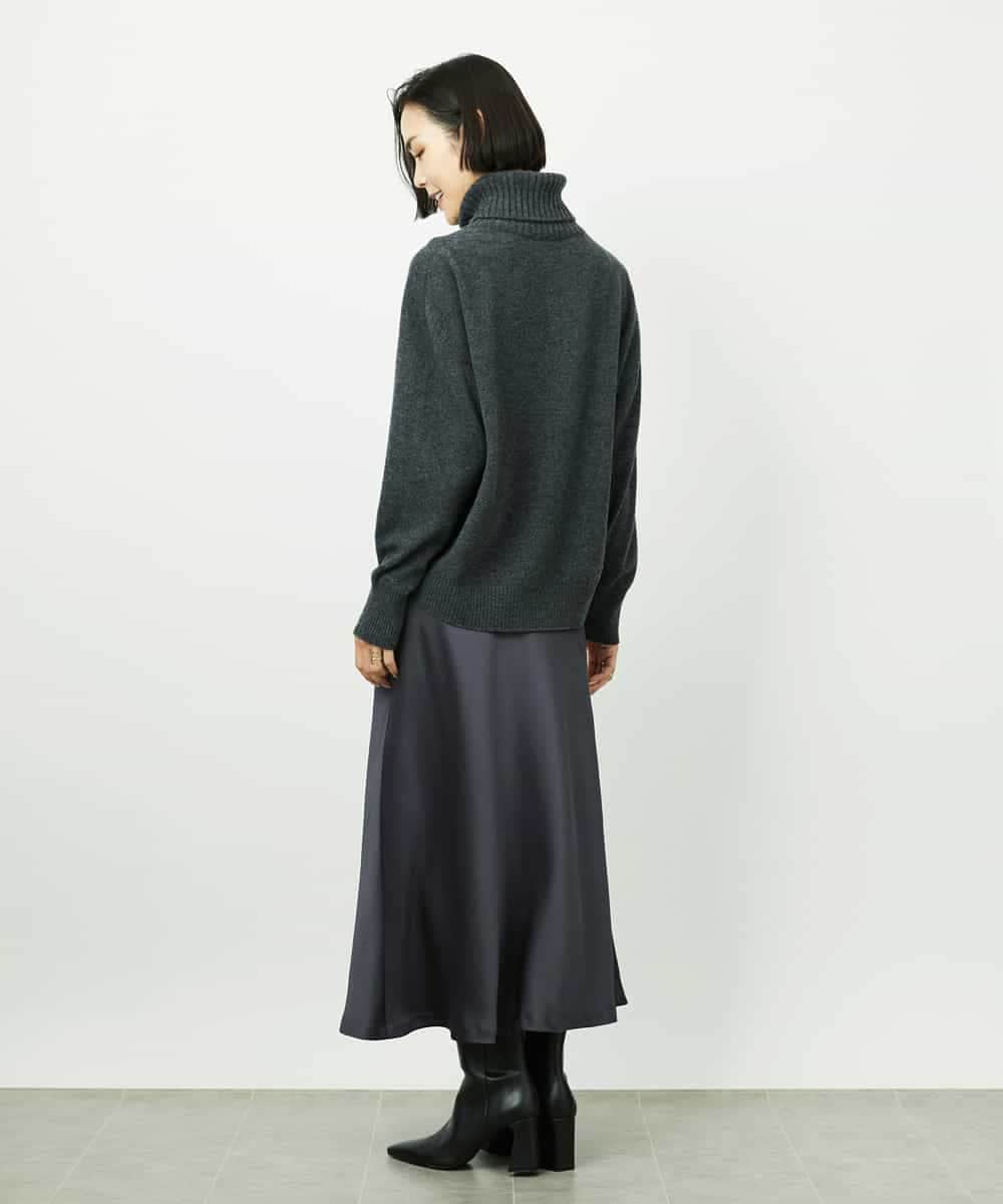 FMHDD04230 MICHEL KLEIN(ミッシェルクラン) [コージーボトム]ヴィンテージサテンスカート ライトブルー