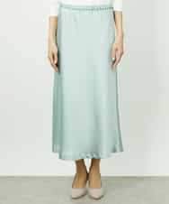 FMHDD04230 MICHEL KLEIN(ミッシェルクラン) [コージーボトム]ヴィンテージサテンスカート ライトブルー