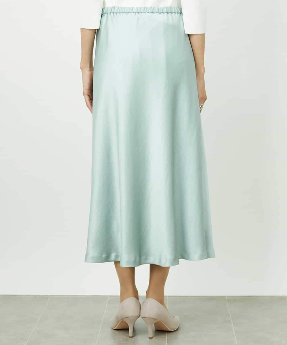 FMHDD04230 MICHEL KLEIN(ミッシェルクラン) [コージーボトム]ヴィンテージサテンスカート ライトブルー