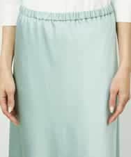 FMHDD04230 MICHEL KLEIN(ミッシェルクラン) [コージーボトム]ヴィンテージサテンスカート ライトブルー