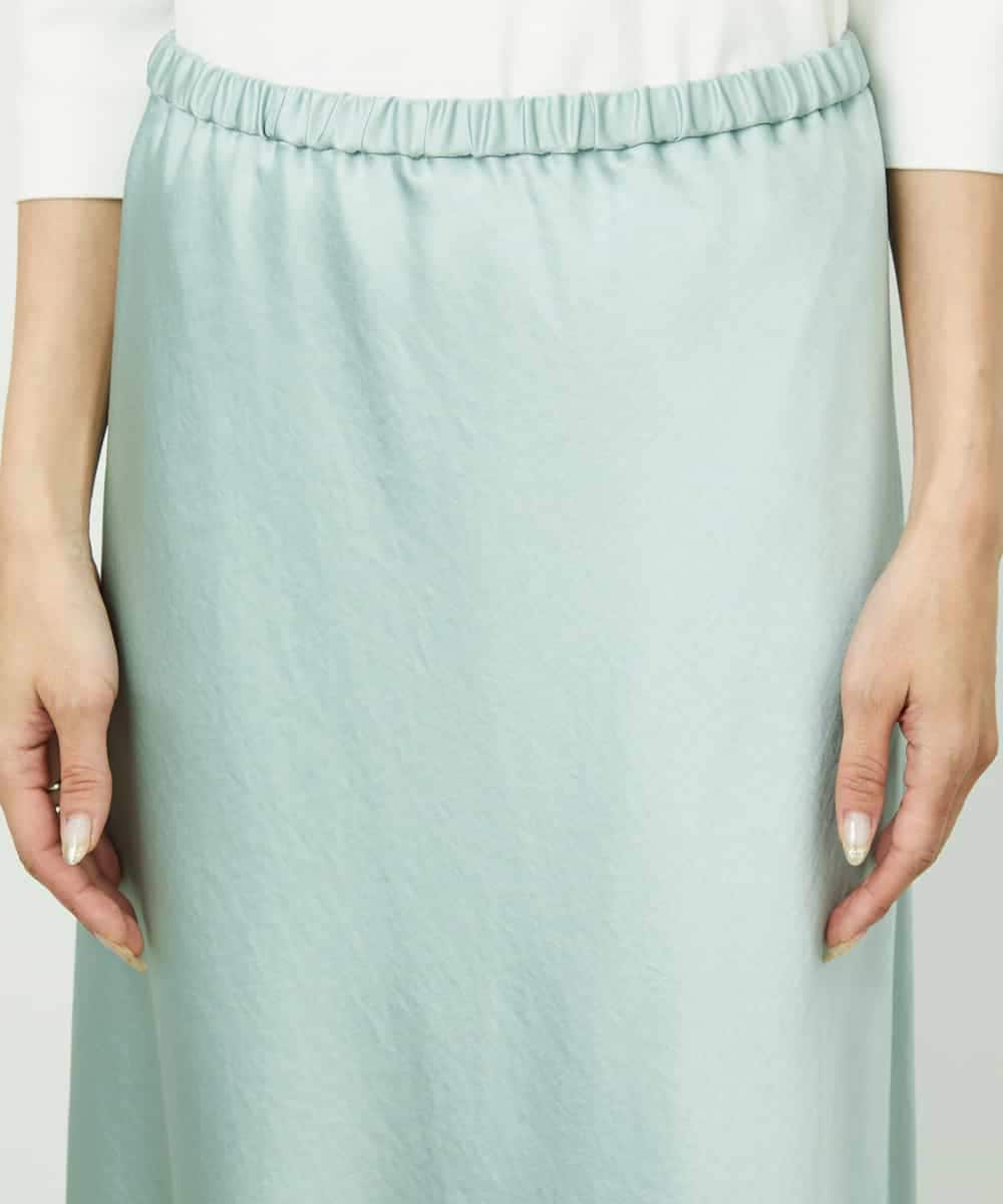 FMHDD04230 MICHEL KLEIN(ミッシェルクラン) [コージーボトム]ヴィンテージサテンスカート ライトブルー