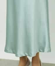 FMHDD04230 MICHEL KLEIN(ミッシェルクラン) [コージーボトム]ヴィンテージサテンスカート ライトブルー