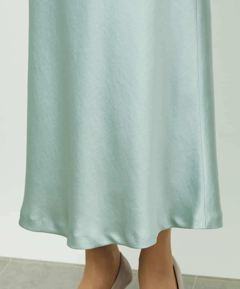 FMHDD04230 MICHEL KLEIN(ミッシェルクラン) [コージーボトム]ヴィンテージサテンスカート ライトブルー