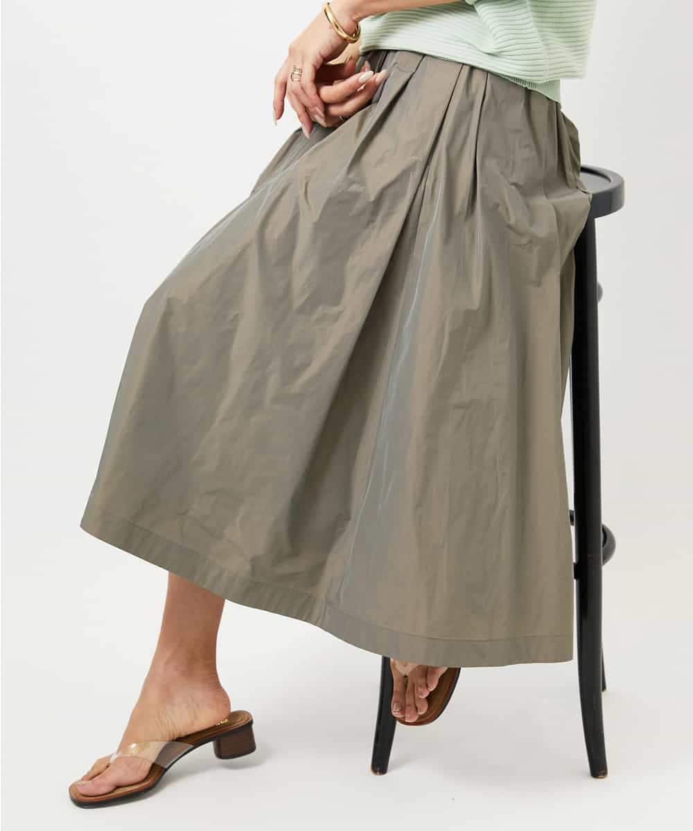FMHDD05290 MICHEL KLEIN(ミッシェルクラン) [セットアップ対応/コージーボトム]ライトギャザースカート カーキ
