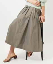 FMHDD05290 MICHEL KLEIN(ミッシェルクラン) [セットアップ対応/コージーボトム]ライトギャザースカート カーキ