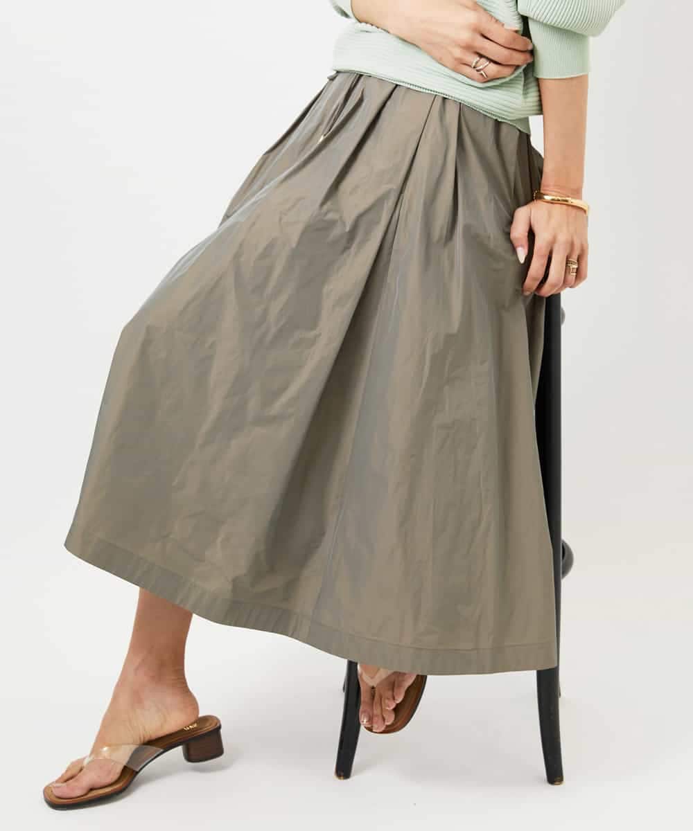 FMHDD05290 MICHEL KLEIN(ミッシェルクラン) [セットアップ対応/コージーボトム]ライトギャザースカート カーキ