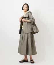 FMHDD05290 MICHEL KLEIN(ミッシェルクラン) [セットアップ対応/コージーボトム]ライトギャザースカート カーキ