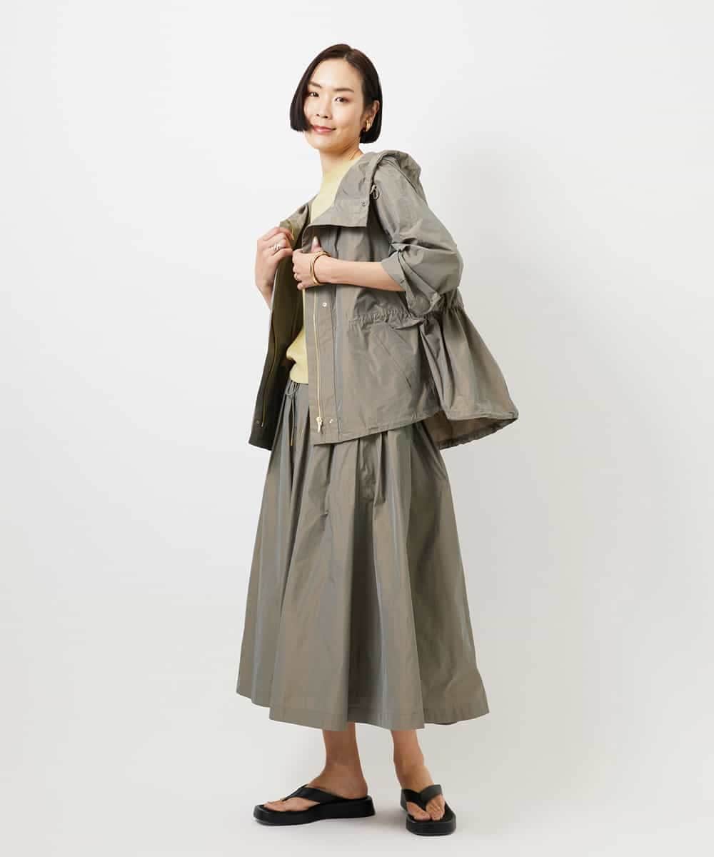 FMHDD05290 MICHEL KLEIN(ミッシェルクラン) [セットアップ対応/コージーボトム]ライトギャザースカート カーキ