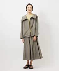 FMHDD05290 MICHEL KLEIN(ミッシェルクラン) [セットアップ対応/コージーボトム]ライトギャザースカート カーキ