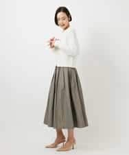 FMHDD05290 MICHEL KLEIN(ミッシェルクラン) [セットアップ対応/コージーボトム]ライトギャザースカート カーキ