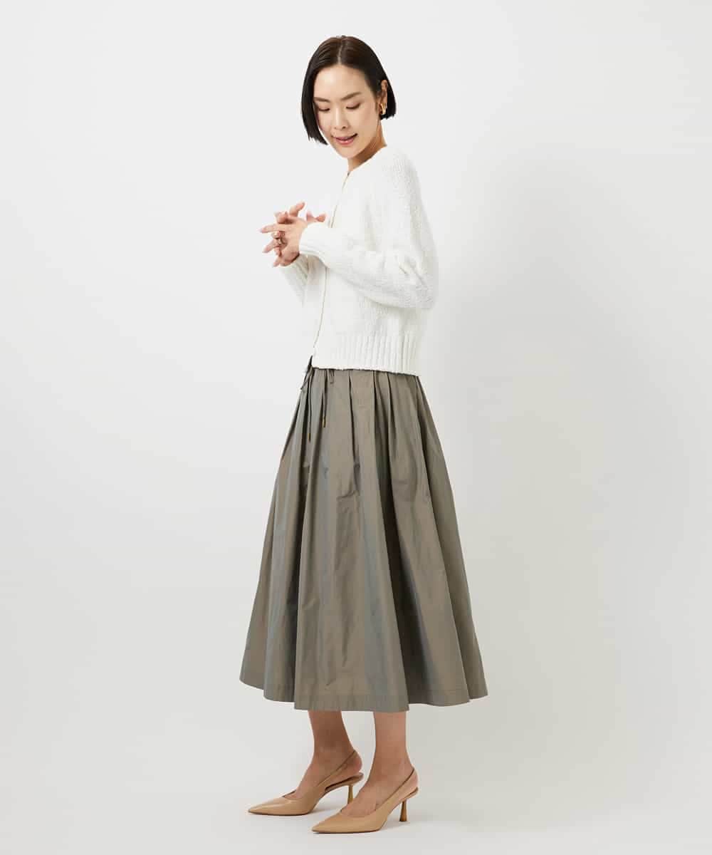 FMHDD05290 MICHEL KLEIN(ミッシェルクラン) [セットアップ対応/コージーボトム]ライトギャザースカート カーキ