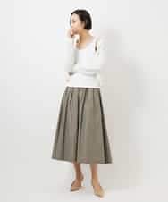FMHDD05290 MICHEL KLEIN(ミッシェルクラン) [セットアップ対応/コージーボトム]ライトギャザースカート カーキ