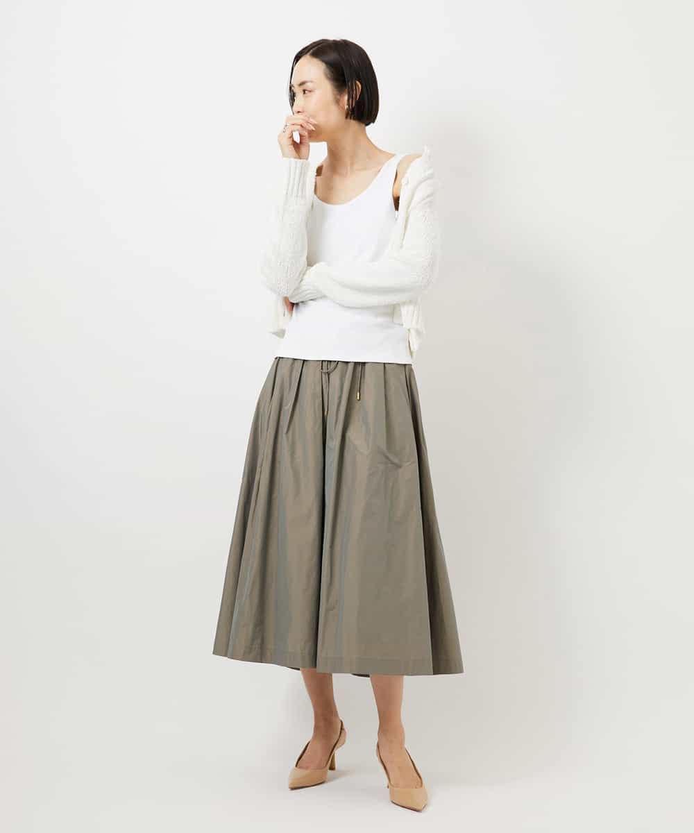FMHDD05290 MICHEL KLEIN(ミッシェルクラン) [セットアップ対応/コージーボトム]ライトギャザースカート カーキ