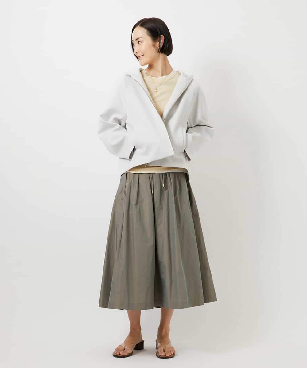 FMHDD05290 MICHEL KLEIN(ミッシェルクラン) [セットアップ対応/コージーボトム]ライトギャザースカート カーキ