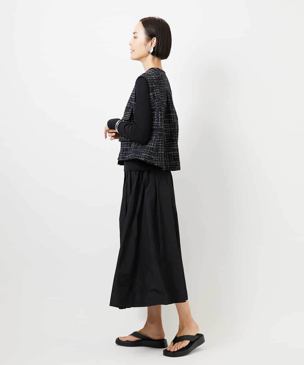 FMHDD05290 MICHEL KLEIN(ミッシェルクラン) [セットアップ対応/コージーボトム]ライトギャザースカート カーキ