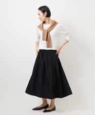 FMHDD05290 MICHEL KLEIN(ミッシェルクラン) [セットアップ対応/コージーボトム]ライトギャザースカート カーキ