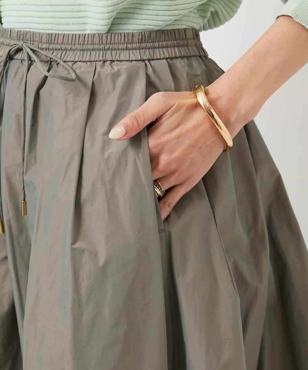 FMHDD05290 MICHEL KLEIN(ミッシェルクラン) [セットアップ対応/コージーボトム]ライトギャザースカート カーキ