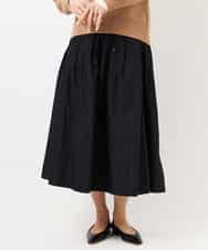 FMHDD05290 MICHEL KLEIN(ミッシェルクラン) [セットアップ対応/コージーボトム]ライトギャザースカート ブラック