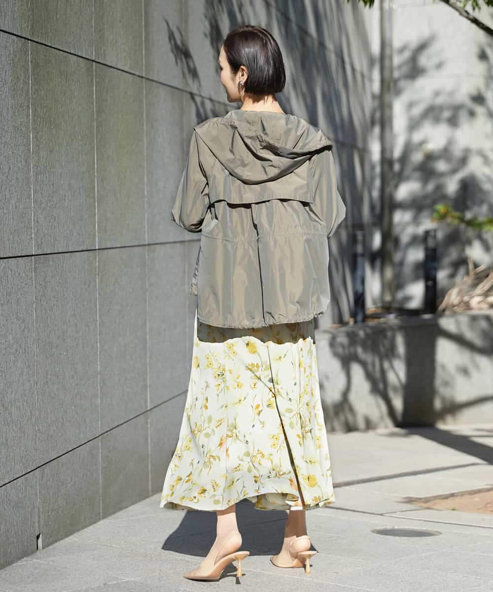 FMHDD12340 MICHEL KLEIN(ミッシェルクラン) フラワープリントセミマーメイドスカート ライトイエロー