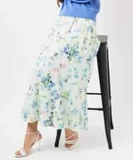 FMHDD12340 MICHEL KLEIN(ミッシェルクラン) フラワープリントセミマーメイドスカート ライトイエロー