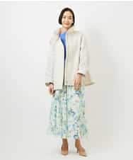 FMHDD12340 MICHEL KLEIN(ミッシェルクラン) フラワープリントセミマーメイドスカート ライトイエロー