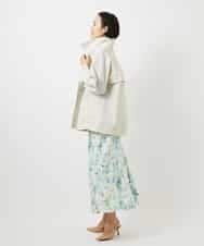 FMHDD12340 MICHEL KLEIN(ミッシェルクラン) フラワープリントセミマーメイドスカート ライトイエロー