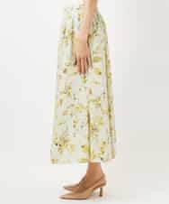 FMHDD12340 MICHEL KLEIN(ミッシェルクラン) フラワープリントセミマーメイドスカート ライトイエロー