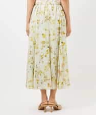 FMHDD12340 MICHEL KLEIN(ミッシェルクラン) フラワープリントセミマーメイドスカート ライトイエロー