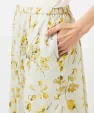 FMHDD12340 MICHEL KLEIN(ミッシェルクラン) フラワープリントセミマーメイドスカート ライトイエロー