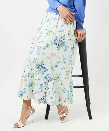 FMHDD12340 MICHEL KLEIN フラワープリントセミマーメイドスカート