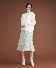 FMHDP10250 MICHEL KLEIN(ミッシェルクラン) ［セットアップ対応/洗える］ヴィンテージフラワーマーメイドスカート イエロー(81)