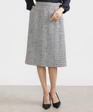 FMHDV01200 MICHEL KLEIN(ミッシェルクラン) [セットアップ対応]ファンシーツイードセミタイトスカート グレー(92)