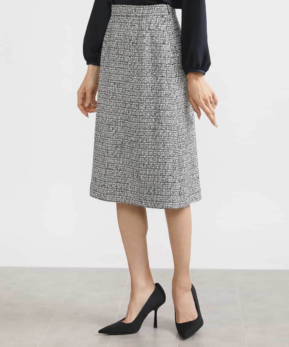 FMHDV01200 MICHEL KLEIN(ミッシェルクラン) [セットアップ対応]ファンシーツイードセミタイトスカート グレー(92)