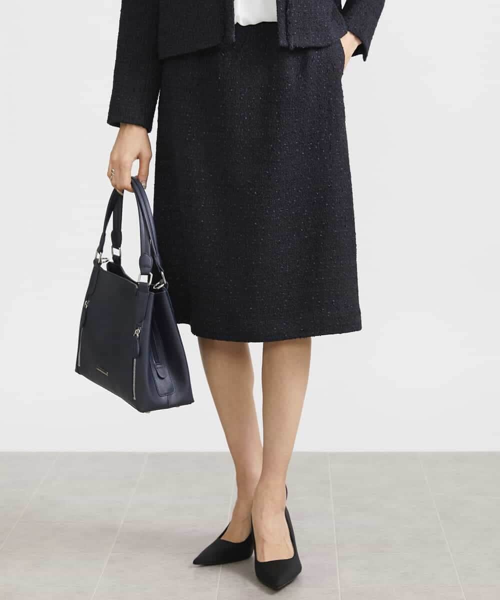 FMHDV01200 MICHEL KLEIN(ミッシェルクラン) [セットアップ対応]ファンシーツイードセミタイトスカート グレー(92)