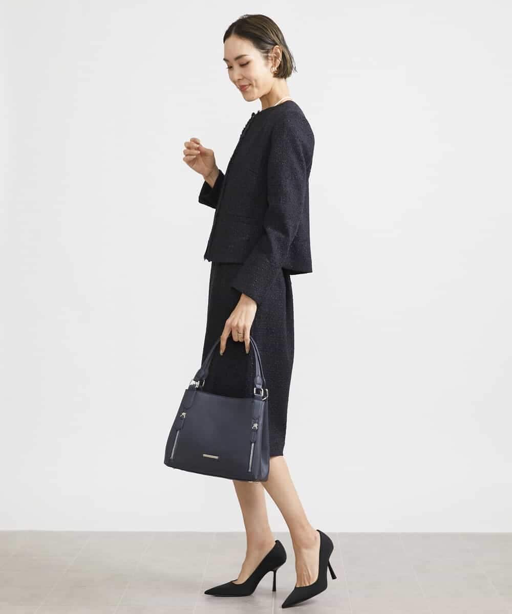 FMHDV01200 MICHEL KLEIN(ミッシェルクラン) [セットアップ対応]ファンシーツイードセミタイトスカート グレー(92)