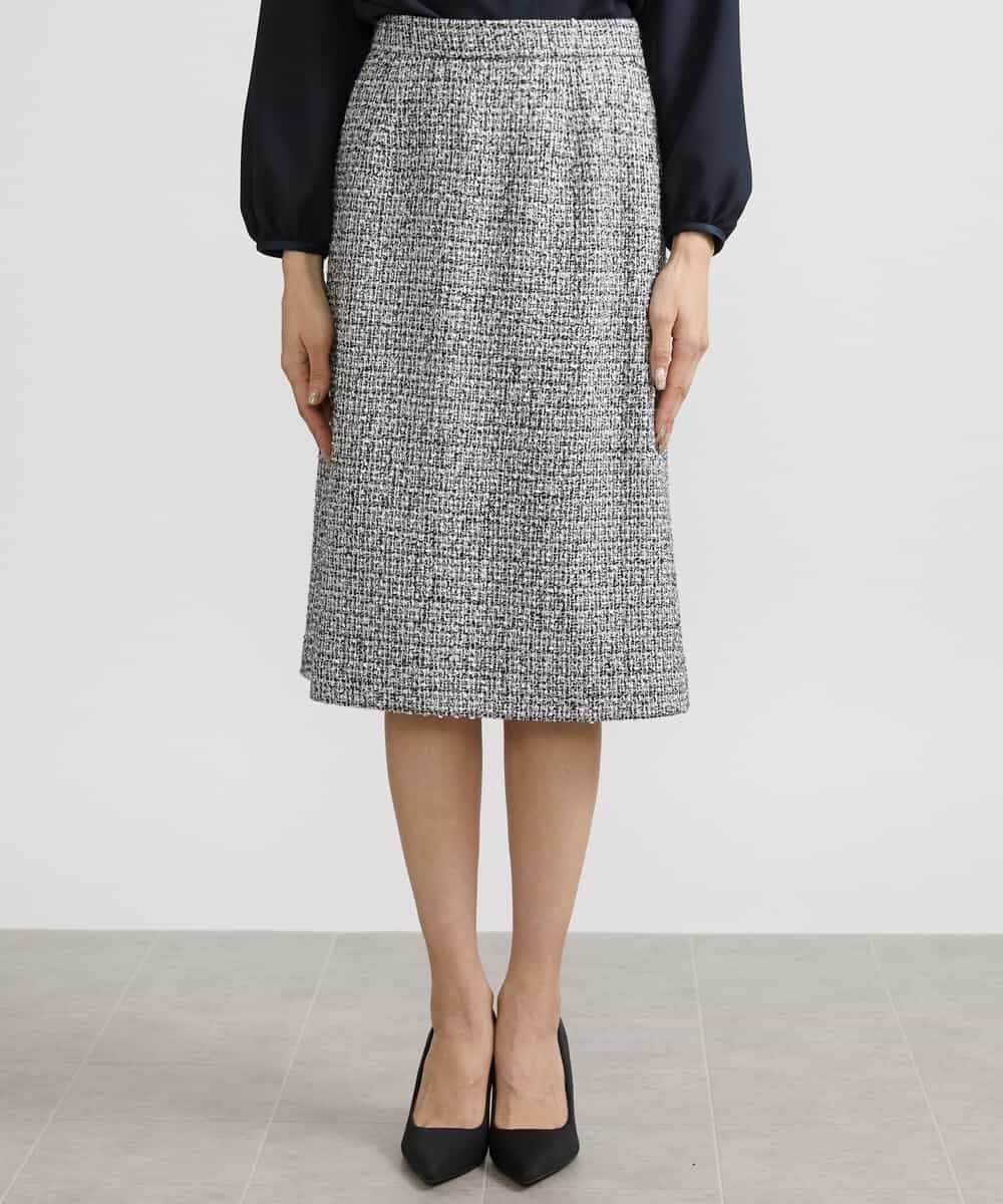 FMHDV01200 MICHEL KLEIN(ミッシェルクラン) [セットアップ対応]ファンシーツイードセミタイトスカート グレー(92)