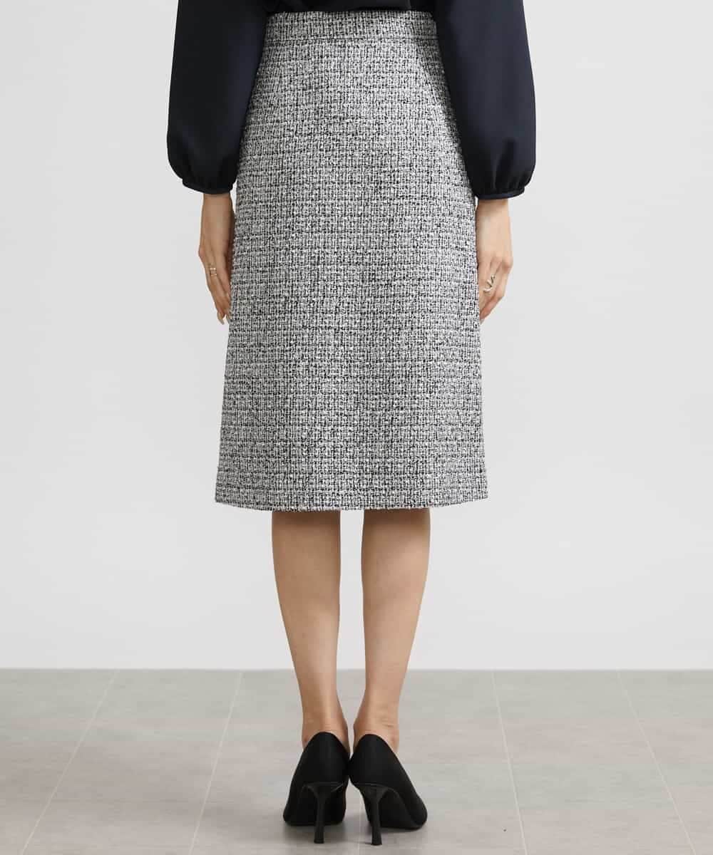 FMHDV01200 MICHEL KLEIN(ミッシェルクラン) [セットアップ対応]ファンシーツイードセミタイトスカート グレー(92)