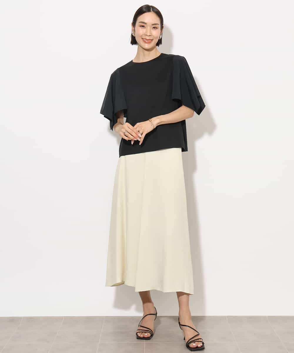 FMHFA13230 MICHEL KLEIN(ミッシェルクラン) ドットジャガードスカート ブラック