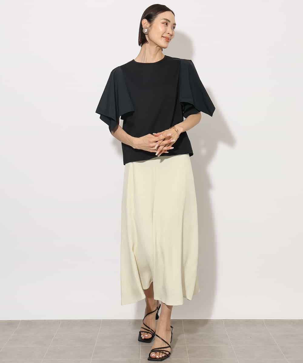 FMHFA13230 MICHEL KLEIN(ミッシェルクラン) ドットジャガードスカート ブラック