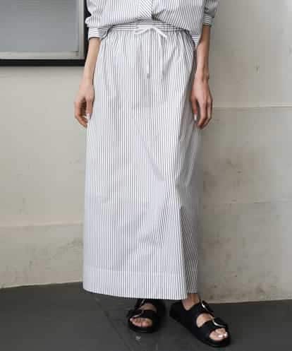 FMHGA09280 MICHEL KLEIN [セットアップ対応]ストライプストレートスカート
